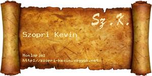 Szopri Kevin névjegykártya
